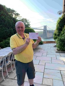 Graham Arrowsmith with a 60th Birthday Card from Kevin Appleby