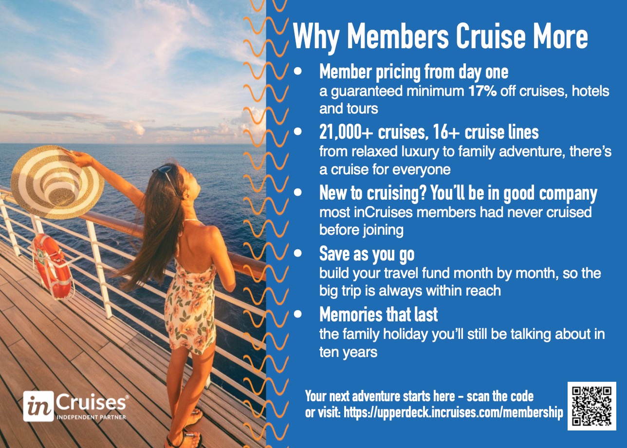Become an inCruises Member and save on 21,000 cruises, hotel stays and experiences
